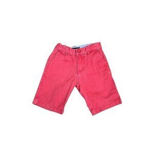 Nautica Boys Red Cotton Blend Shorts Size 4T With Adjustable Waistband & Back Po